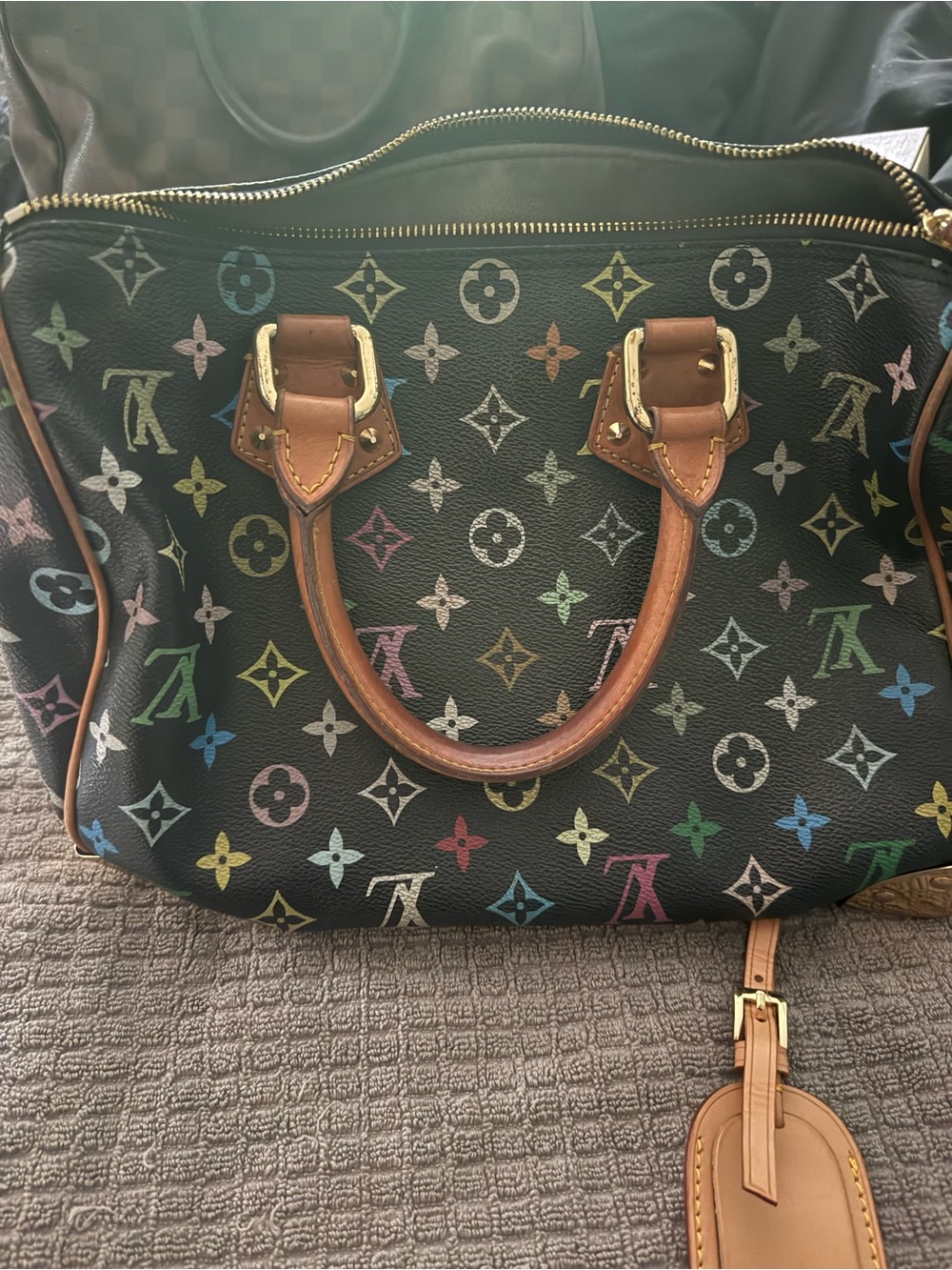 Authentic Louis Vuitton Murakami Black Multicolor Monogram Speedy 30 with tag - Picture 2 of 10